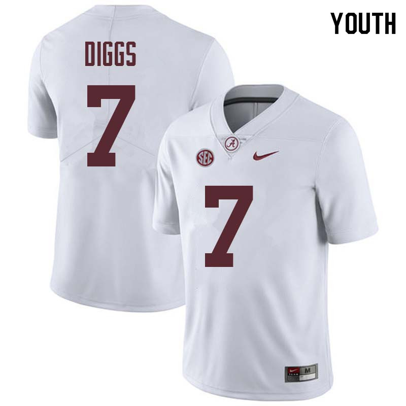 Youth #7 Trevon Diggs Alabama Crimson Tide College Football Jerseys Sale-White